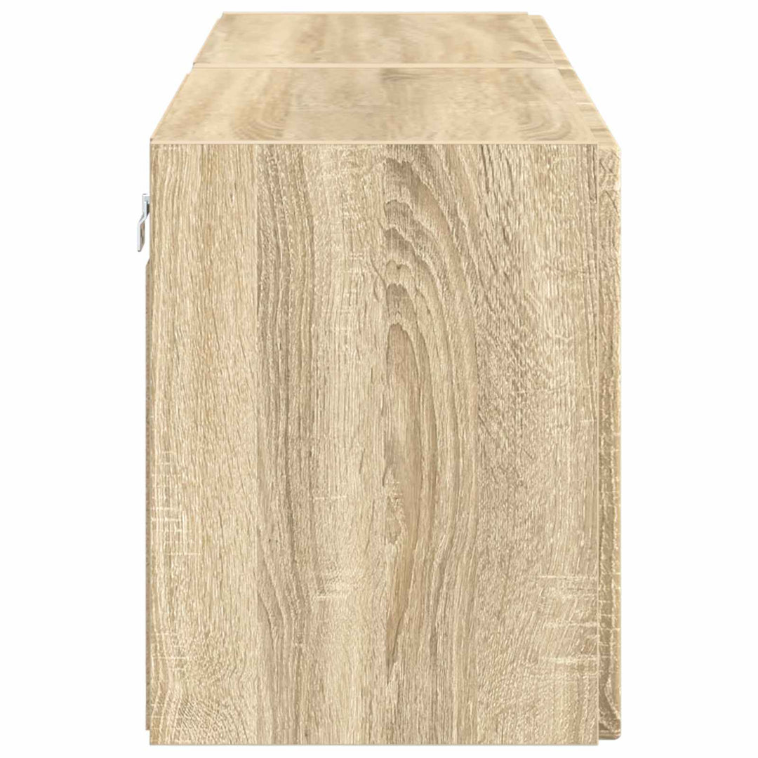 TV vægskab 2 pcs Sonoma eg 59,5 x 31 x 40 cm Konstrueret træ