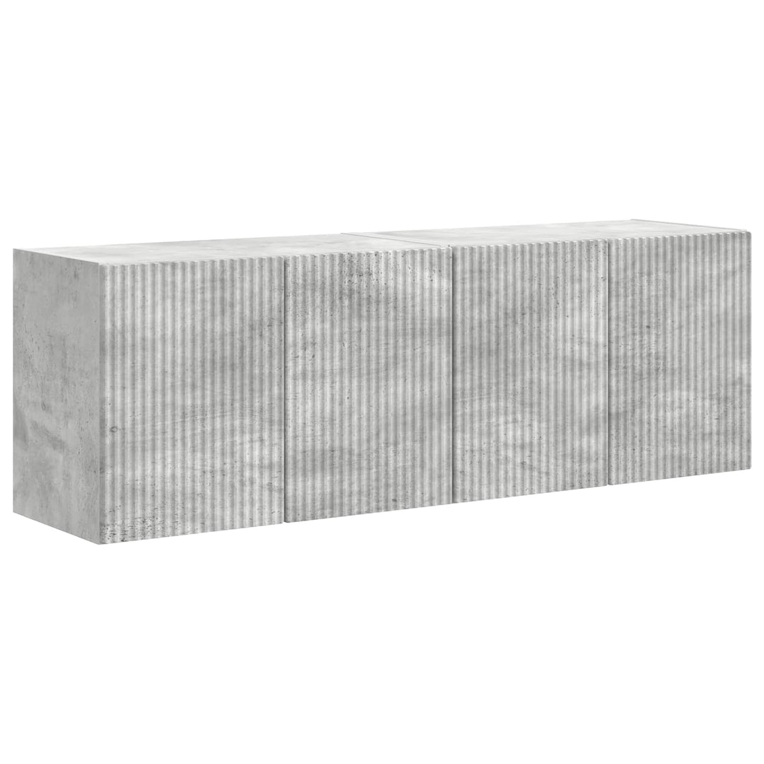 TV vægskab 2 pcs Beton Grå 59,5 x 31 x 40 cm Konstrueret træ