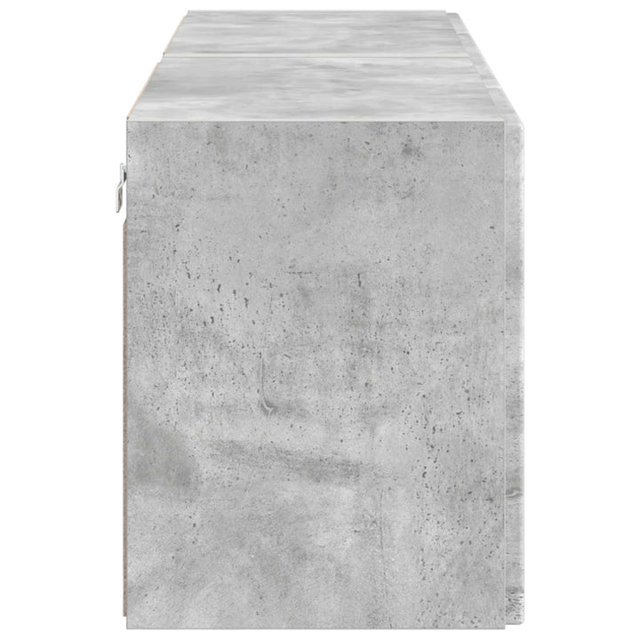 TV vægskab 2 pcs Beton Grå 59,5 x 31 x 40 cm Konstrueret træ