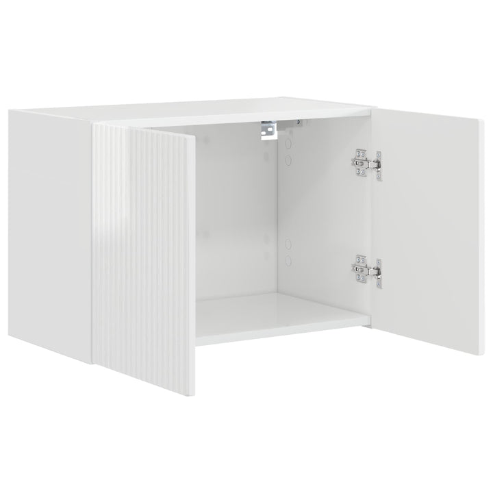 TV vægskab Høj gloss hvid 59,5 x 31 x 40 cm Konstrueret træ