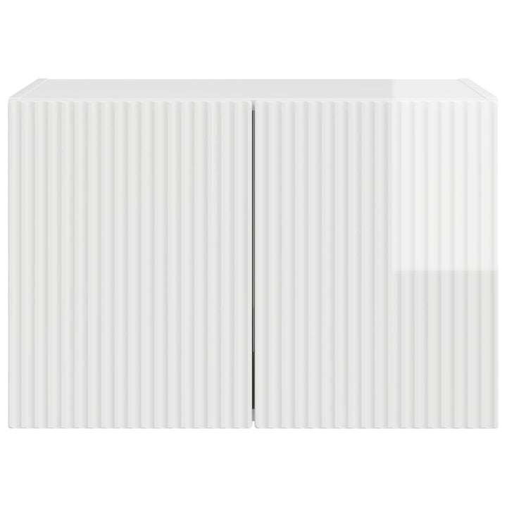TV vægskab Høj gloss hvid 59,5 x 31 x 40 cm Konstrueret træ