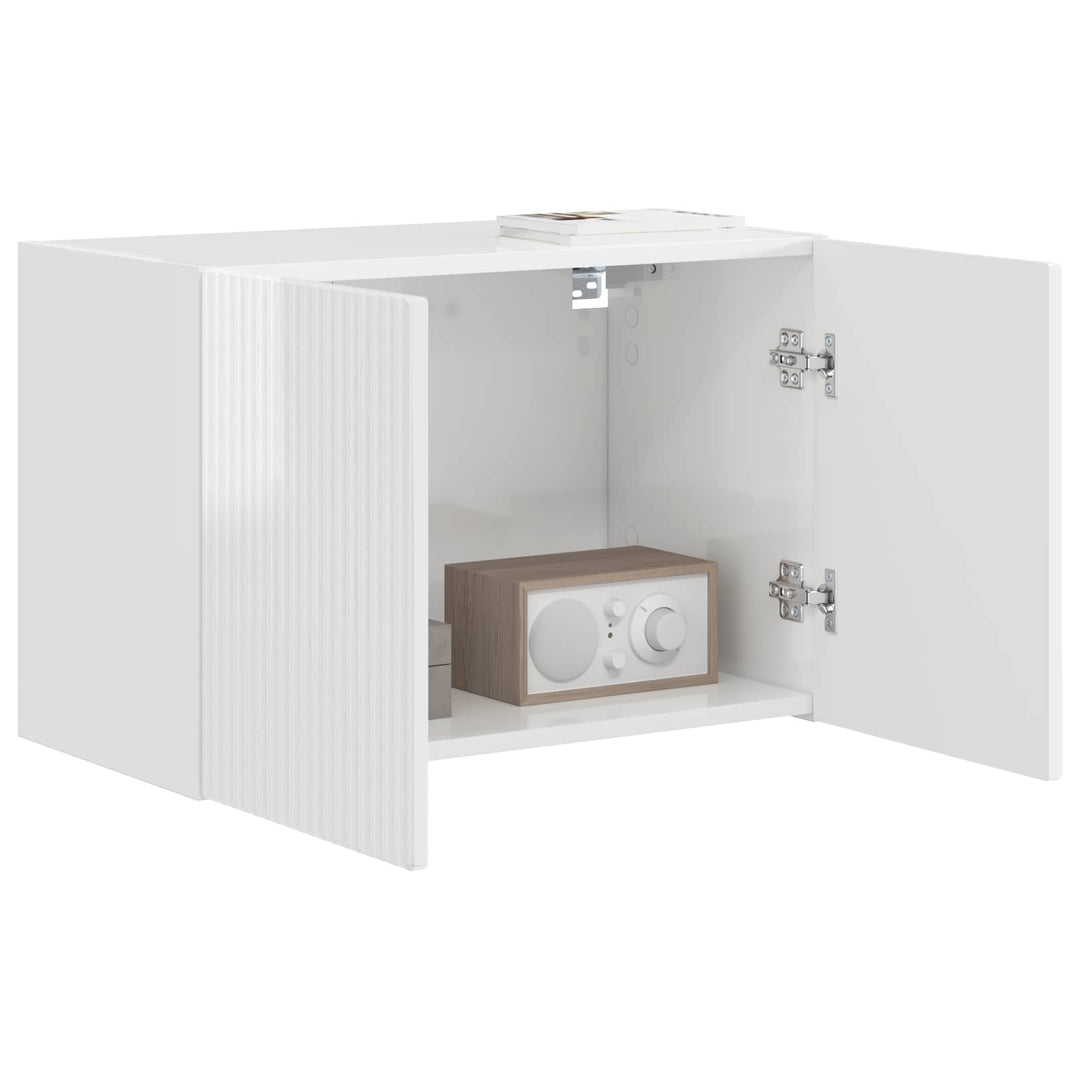 TV vægskab Høj gloss hvid 59,5 x 31 x 40 cm Konstrueret træ