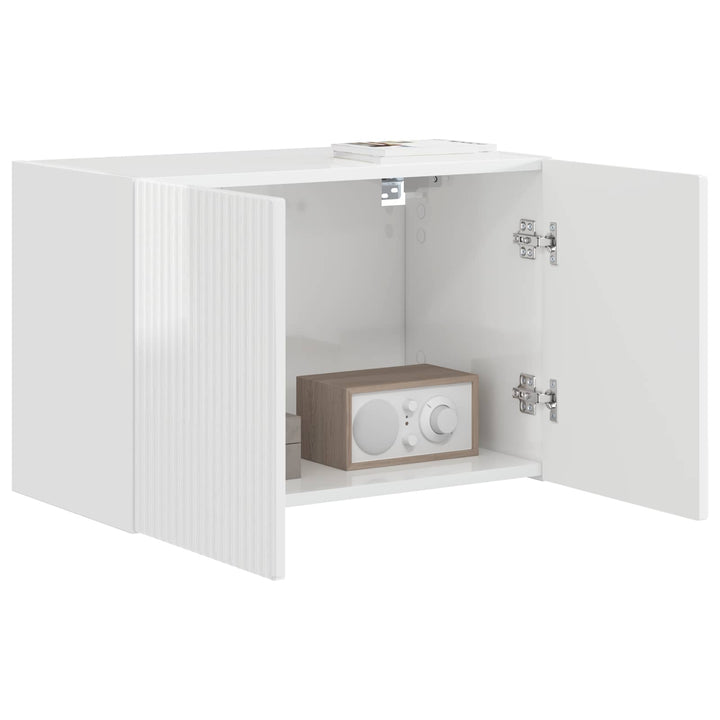 TV vægskab Høj gloss hvid 59,5 x 31 x 40 cm Konstrueret træ