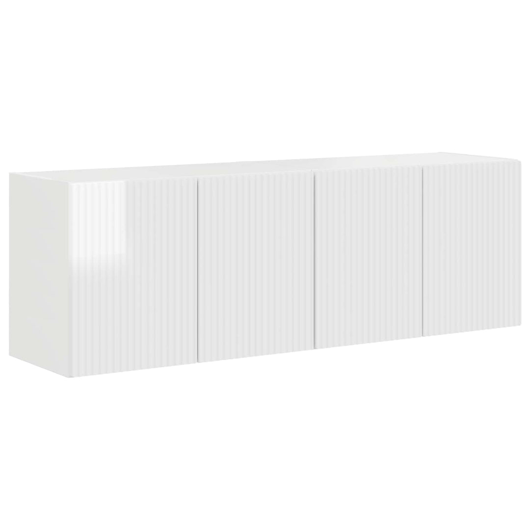 TV vægskab Vægmonteret 2 pcs Høj gloss hvid 59,5 x 31 x 40 cm
