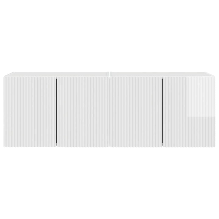 TV vægskab Vægmonteret 2 pcs Høj gloss hvid 59,5 x 31 x 40 cm