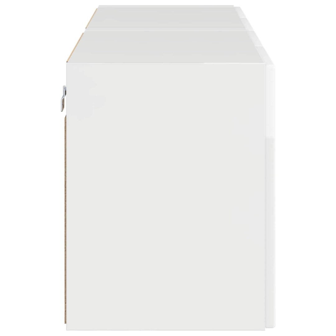 TV vægskab Vægmonteret 2 pcs Høj gloss hvid 59,5 x 31 x 40 cm
