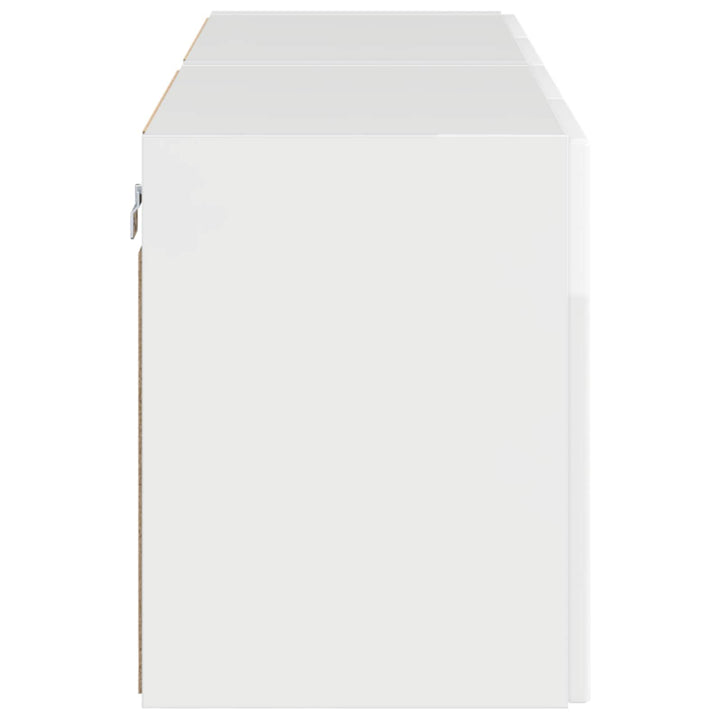 TV vægskab Vægmonteret 2 pcs Høj gloss hvid 59,5 x 31 x 40 cm