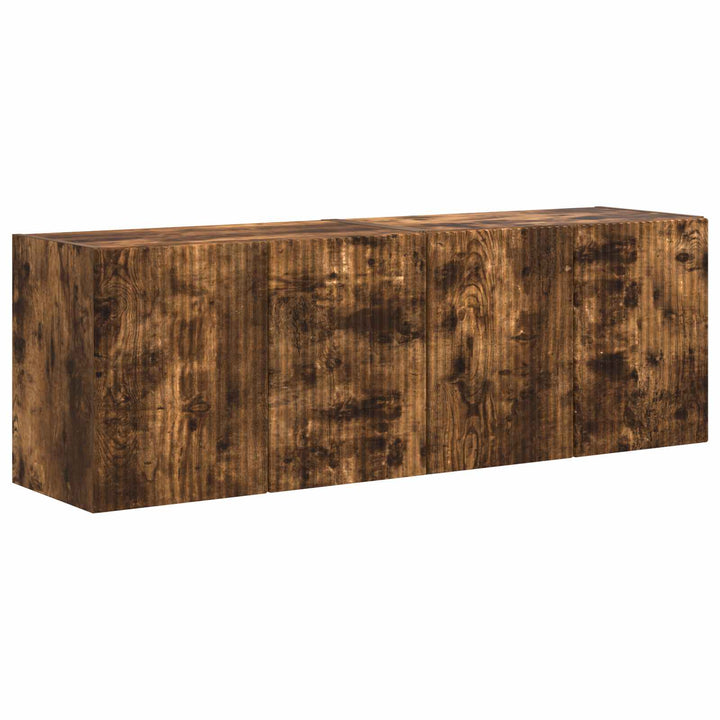 TV vægskab 2 pcs Røget eg 59,5 x 31 x 40 cm Konstrueret træ