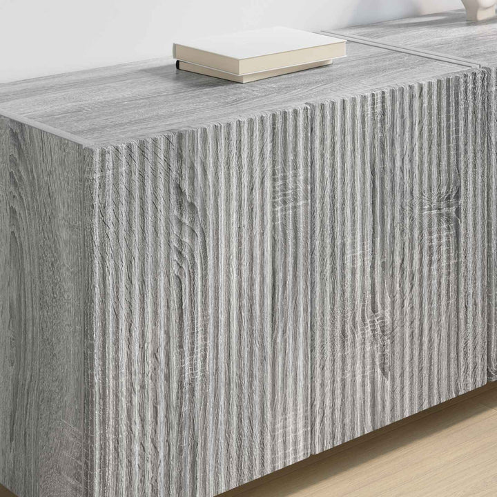 TV vægskab 2 pcs Grå Sonoma 59,5 x 31 x 40 cm Konstrueret træ