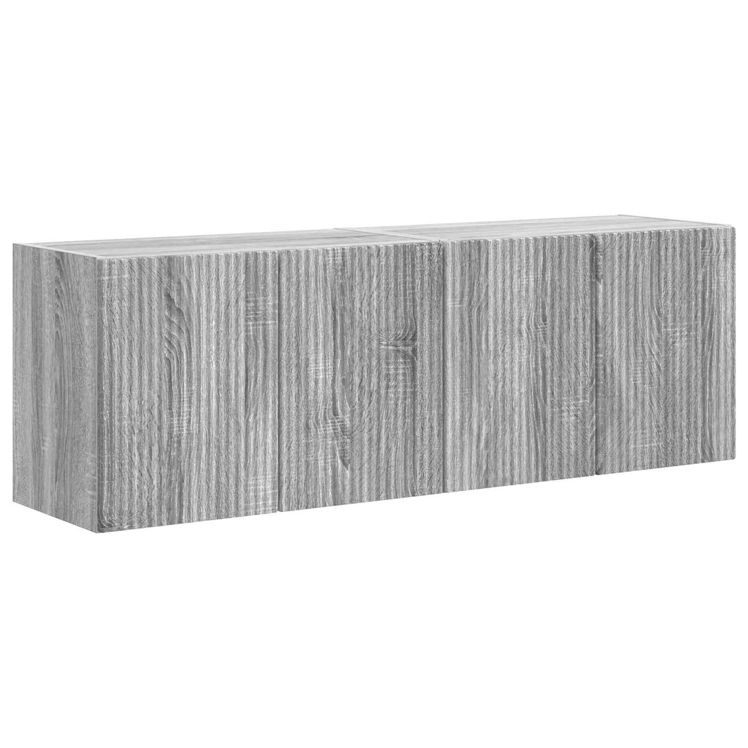 TV vægskab 2 pcs Grå Sonoma 59,5 x 31 x 40 cm Konstrueret træ