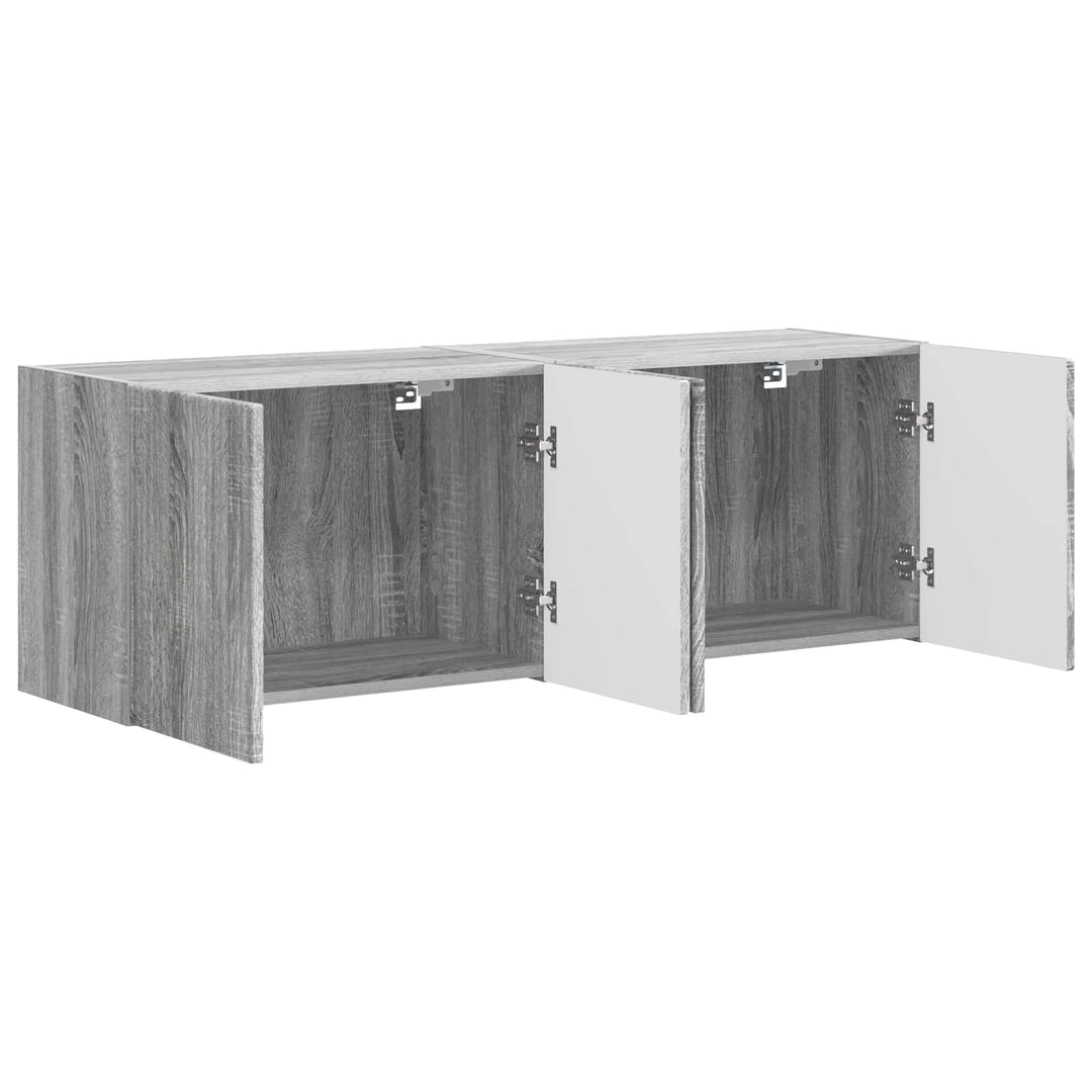 TV vægskab 2 pcs Grå Sonoma 59,5 x 31 x 40 cm Konstrueret træ