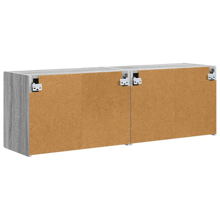 TV vægskab 2 pcs Grå Sonoma 59,5 x 31 x 40 cm Konstrueret træ