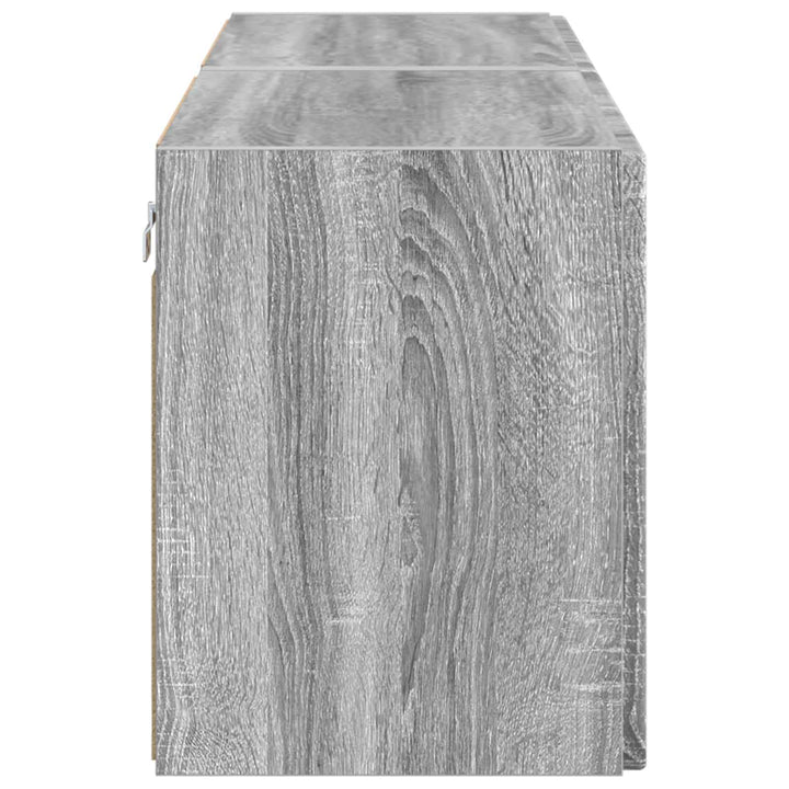 TV vægskab 2 pcs Grå Sonoma 59,5 x 31 x 40 cm Konstrueret træ