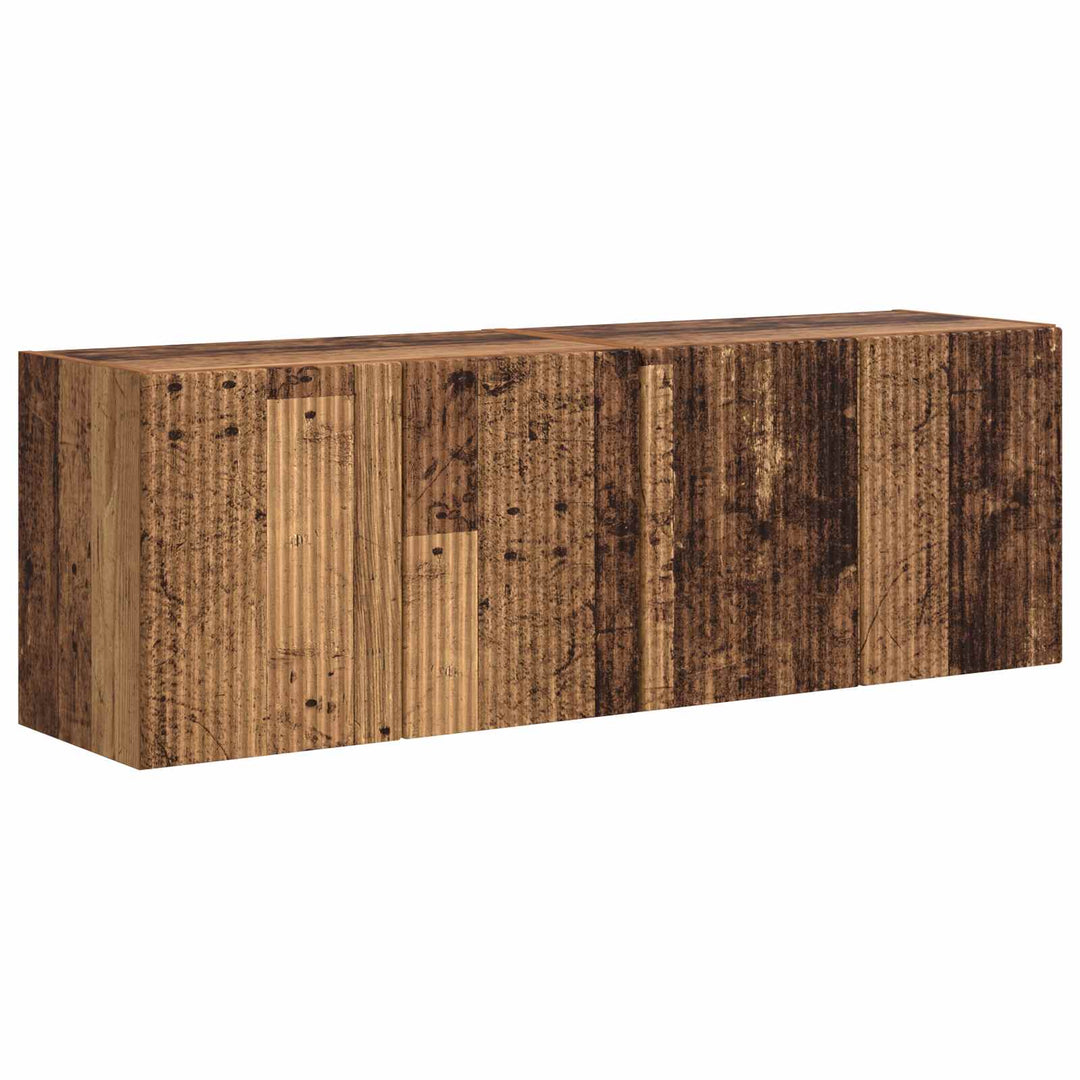 TV vægskab 2 pcs Gammelt træ 59,5 x 31 x 40 cm Konstrueret træ