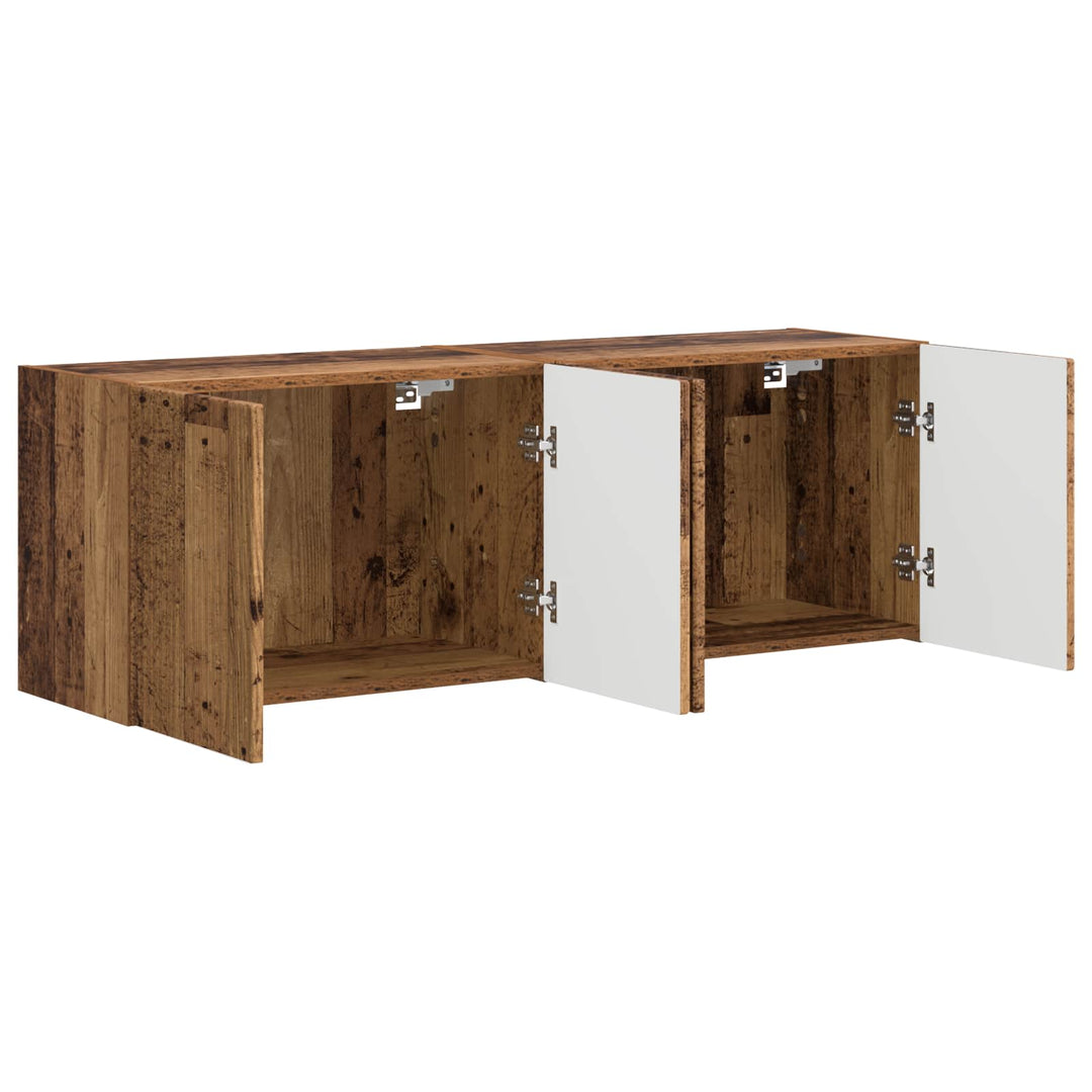 TV vægskab 2 pcs Gammelt træ 59,5 x 31 x 40 cm Konstrueret træ
