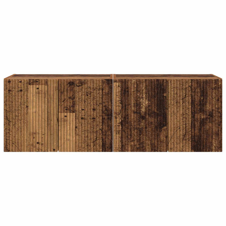 TV vægskab 2 pcs Gammelt træ 59,5 x 31 x 40 cm Konstrueret træ