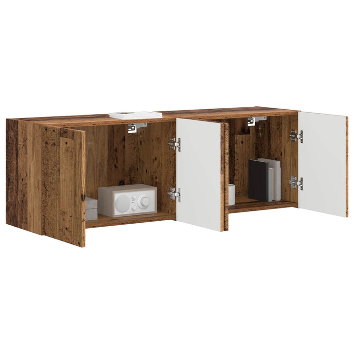 TV vægskab 2 pcs Gammelt træ 59,5 x 31 x 40 cm Konstrueret træ