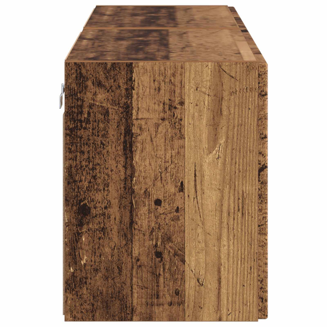TV vægskab 2 pcs Gammelt træ 59,5 x 31 x 40 cm Konstrueret træ