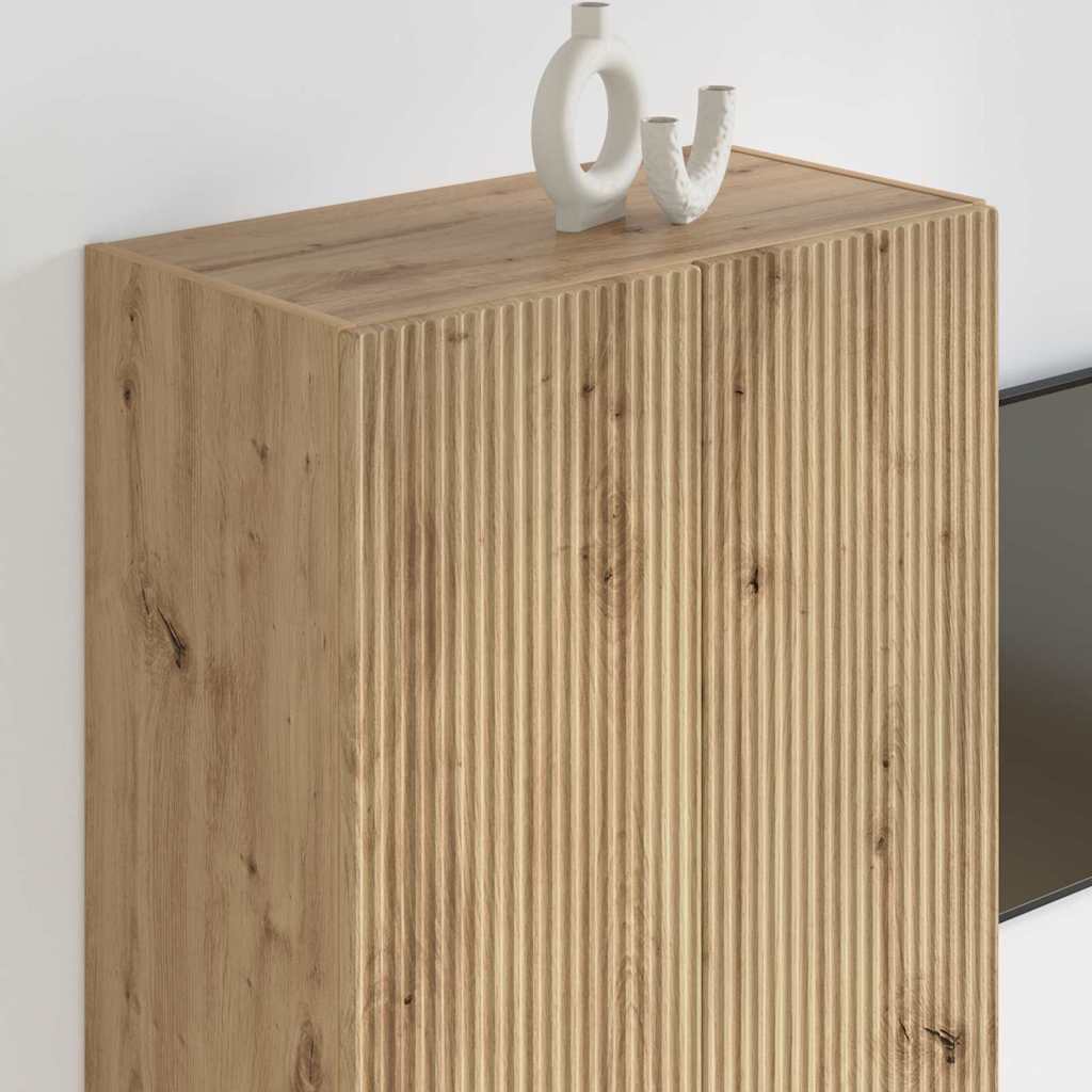 TV vægskab Vægmonteret Hvid 59,5 x 31 x 60 cm Konstrueret træ