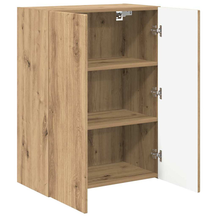TV vægskab Vægmonteret Hvid 59,5 x 31 x 60 cm Konstrueret træ