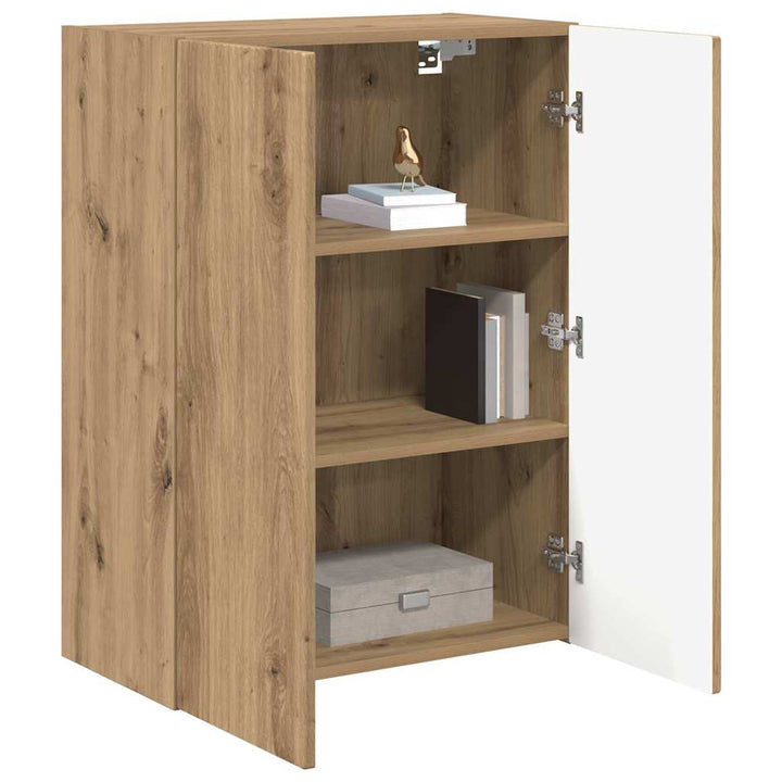 TV vægskab Vægmonteret Hvid 59,5 x 31 x 60 cm Konstrueret træ