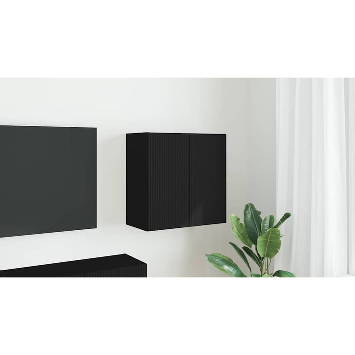 TV vægskab Vægmonteret Sort 59,5 x 31 x 60 cm Konstrueret træ