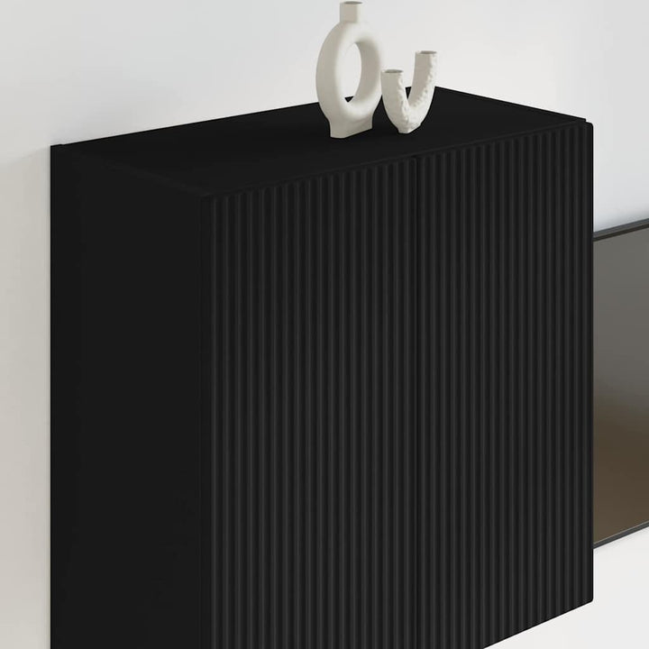 TV vægskab Vægmonteret Sort 59,5 x 31 x 60 cm Konstrueret træ