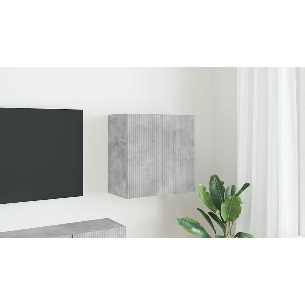TV vægskab Beton Grå 59,5 x 31 x 60 cm Konstrueret træ