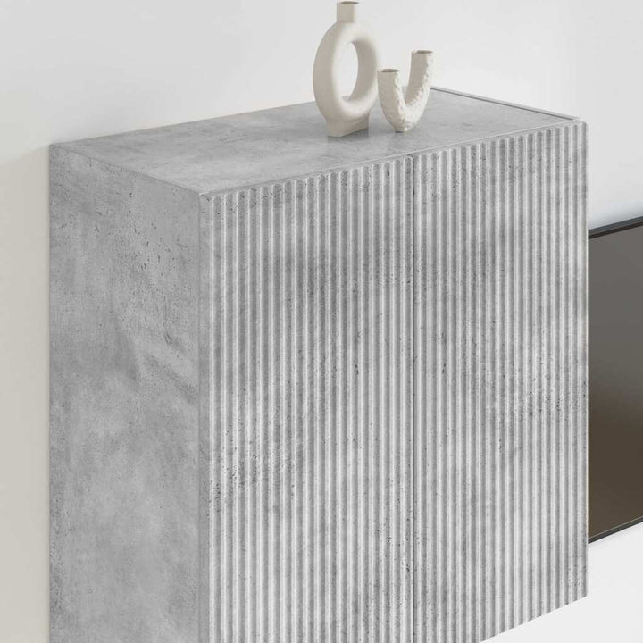 TV vægskab Beton Grå 59,5 x 31 x 60 cm Konstrueret træ