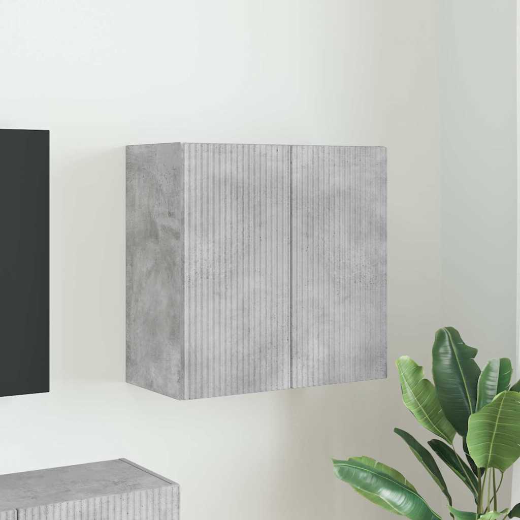 TV vægskab Beton Grå 59,5 x 31 x 60 cm Konstrueret træ