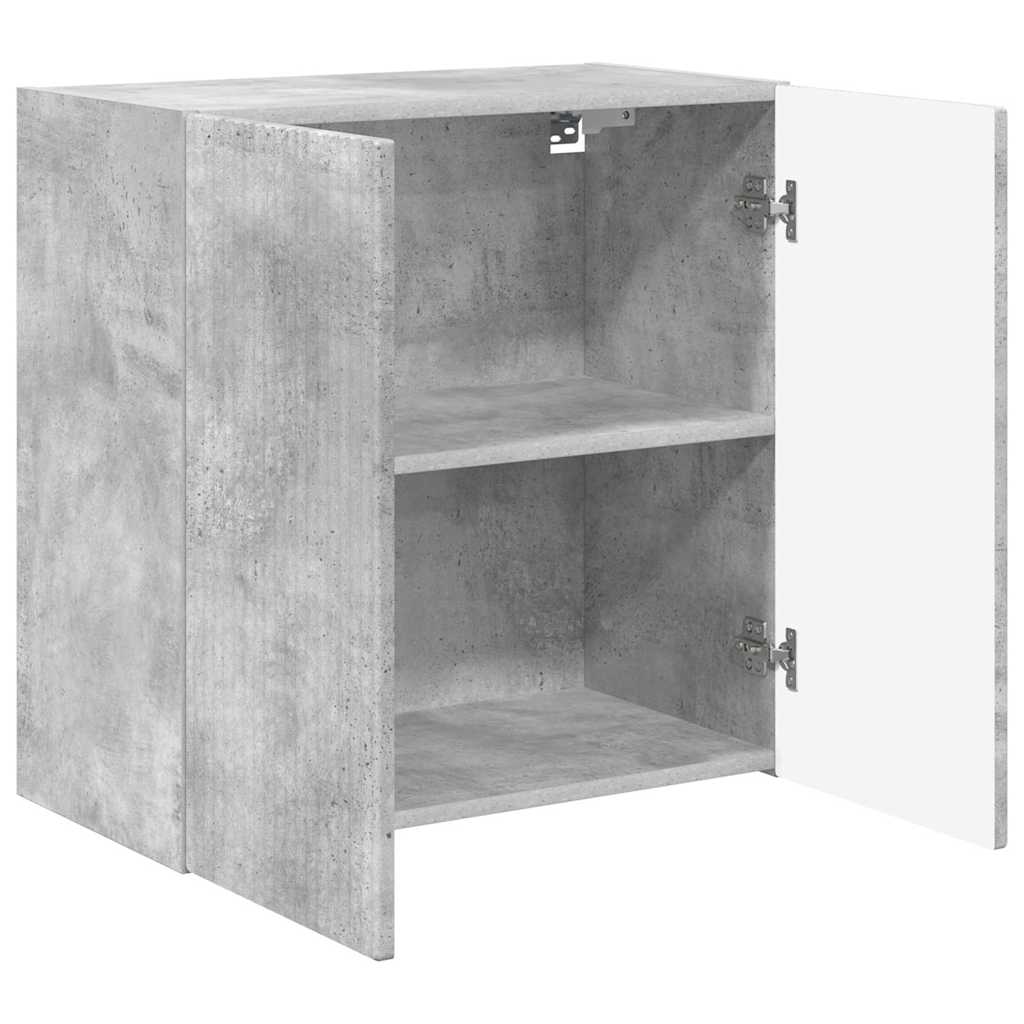 TV vægskab Beton Grå 59,5 x 31 x 60 cm Konstrueret træ