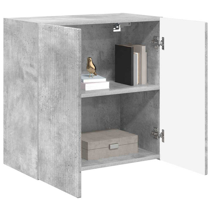 TV vægskab Beton Grå 59,5 x 31 x 60 cm Konstrueret træ