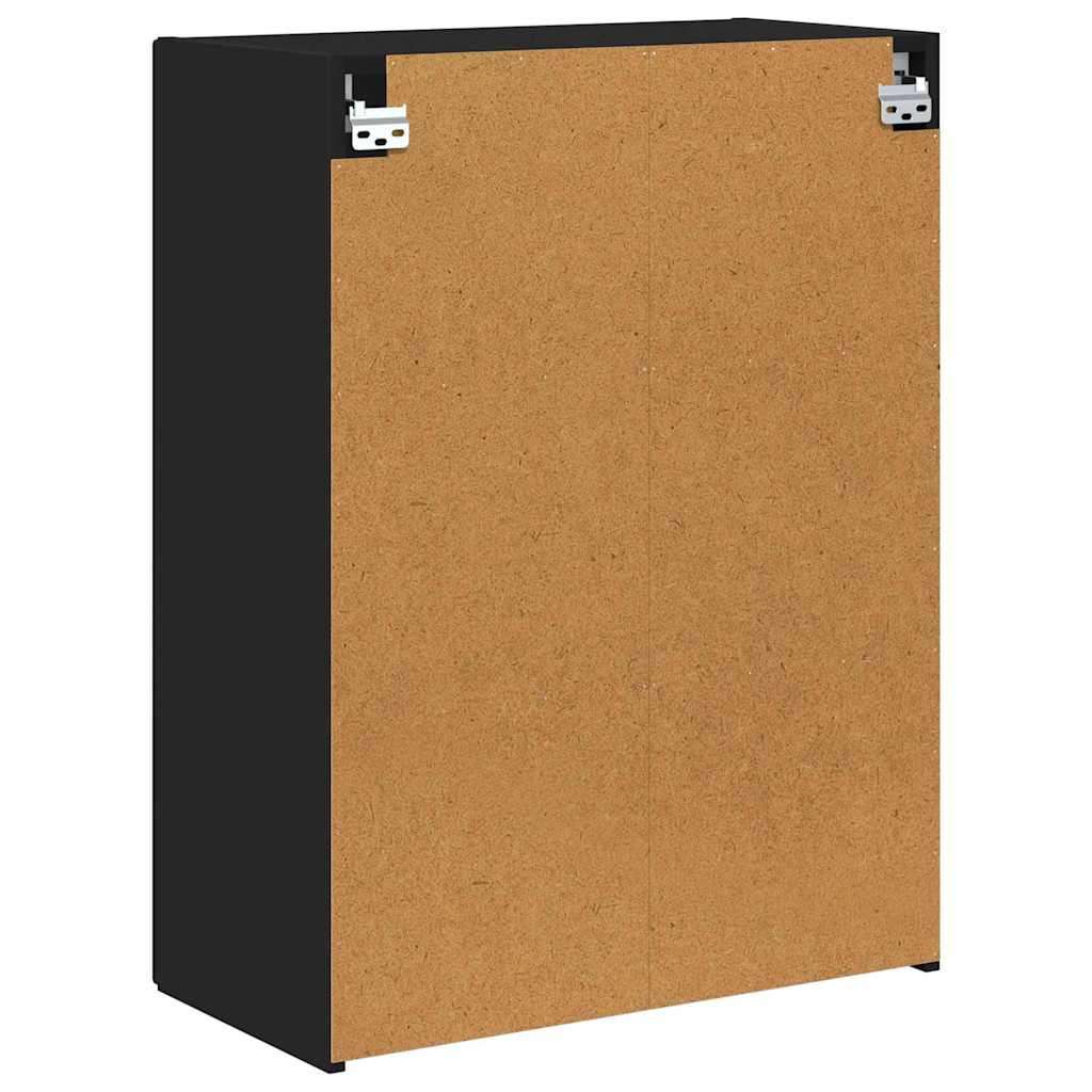 TV vægskab Vægmonteret Sort 59,5 x 31 x 80 cm Konstrueret træ