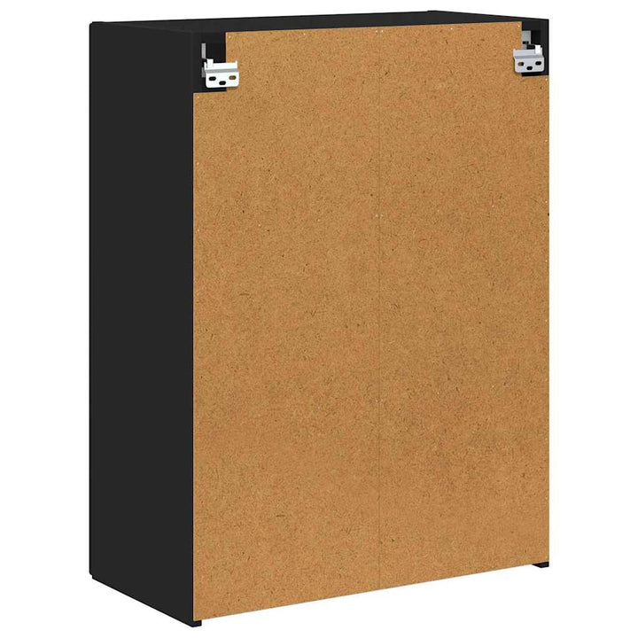 TV vægskab Vægmonteret Sort 59,5 x 31 x 80 cm Konstrueret træ