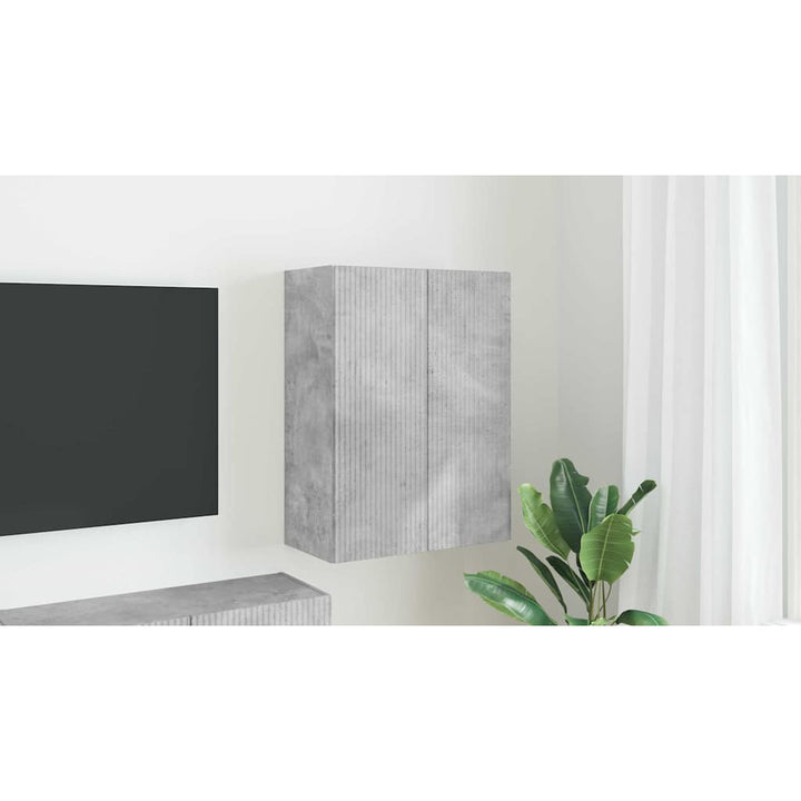 TV vægskab Beton Grå 59,5 x 31 x 80 cm Konstrueret træ