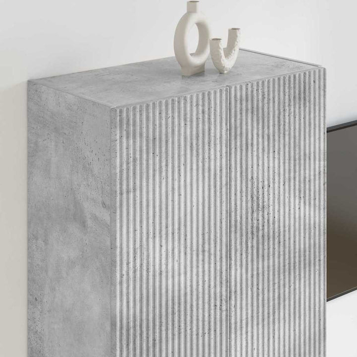 TV vægskab Beton Grå 59,5 x 31 x 80 cm Konstrueret træ