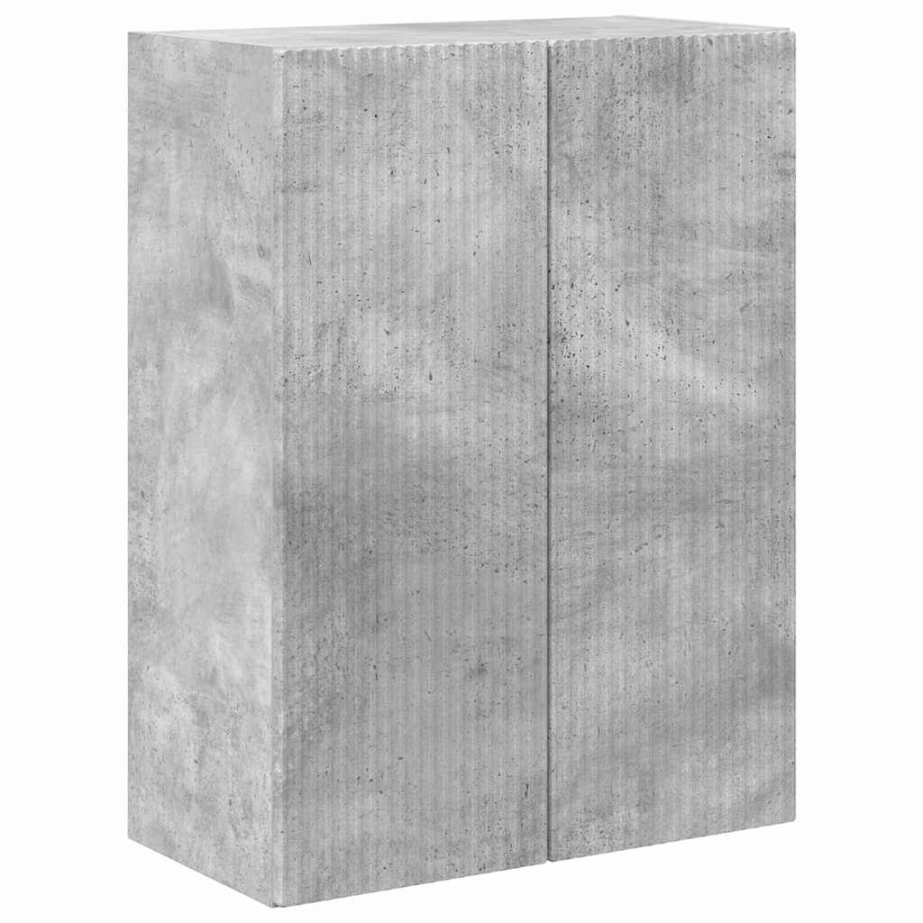 TV vægskab Beton Grå 59,5 x 31 x 80 cm Konstrueret træ