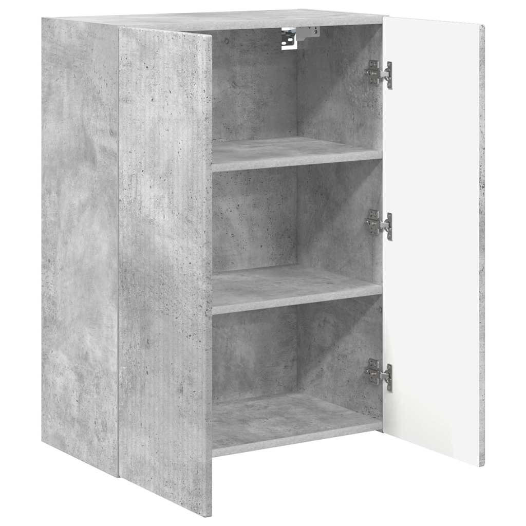 TV vægskab Beton Grå 59,5 x 31 x 80 cm Konstrueret træ