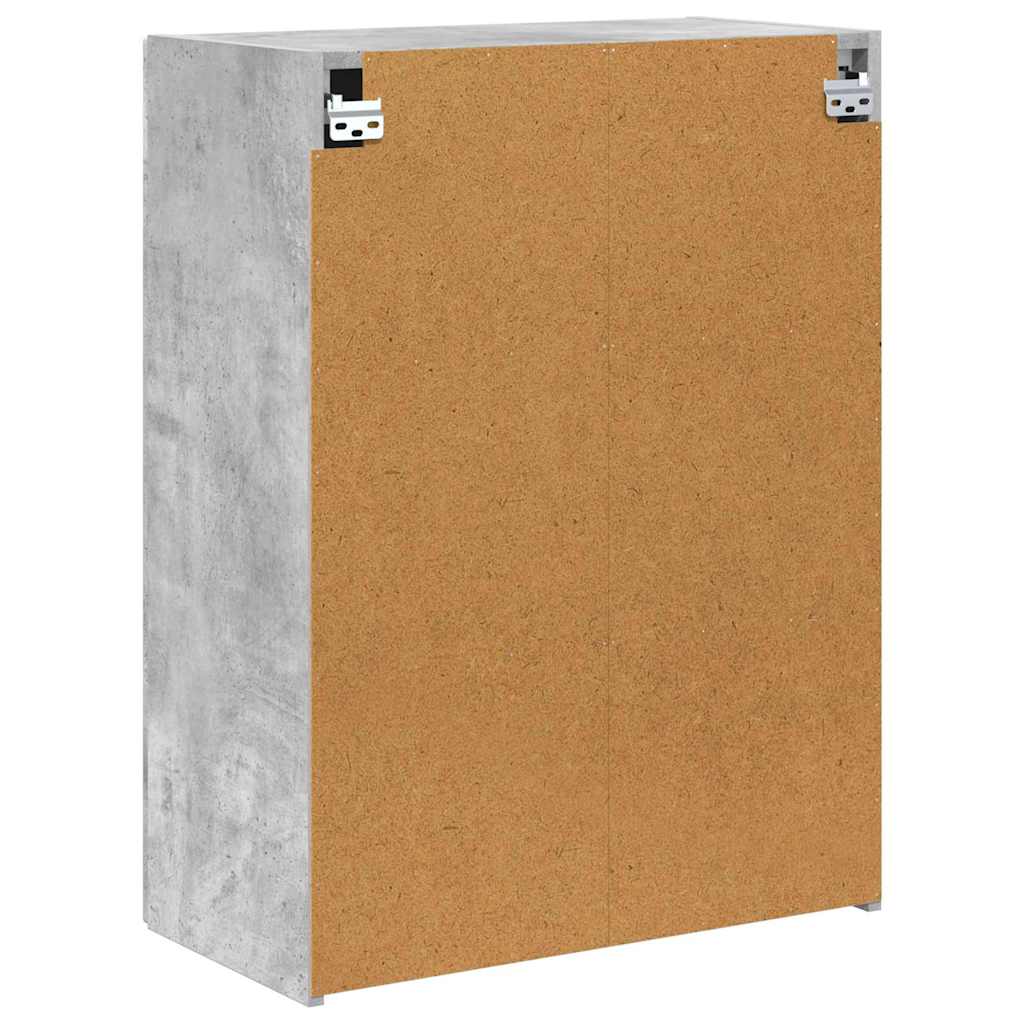 TV vægskab Beton Grå 59,5 x 31 x 80 cm Konstrueret træ