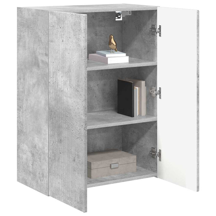 TV vægskab Beton Grå 59,5 x 31 x 80 cm Konstrueret træ