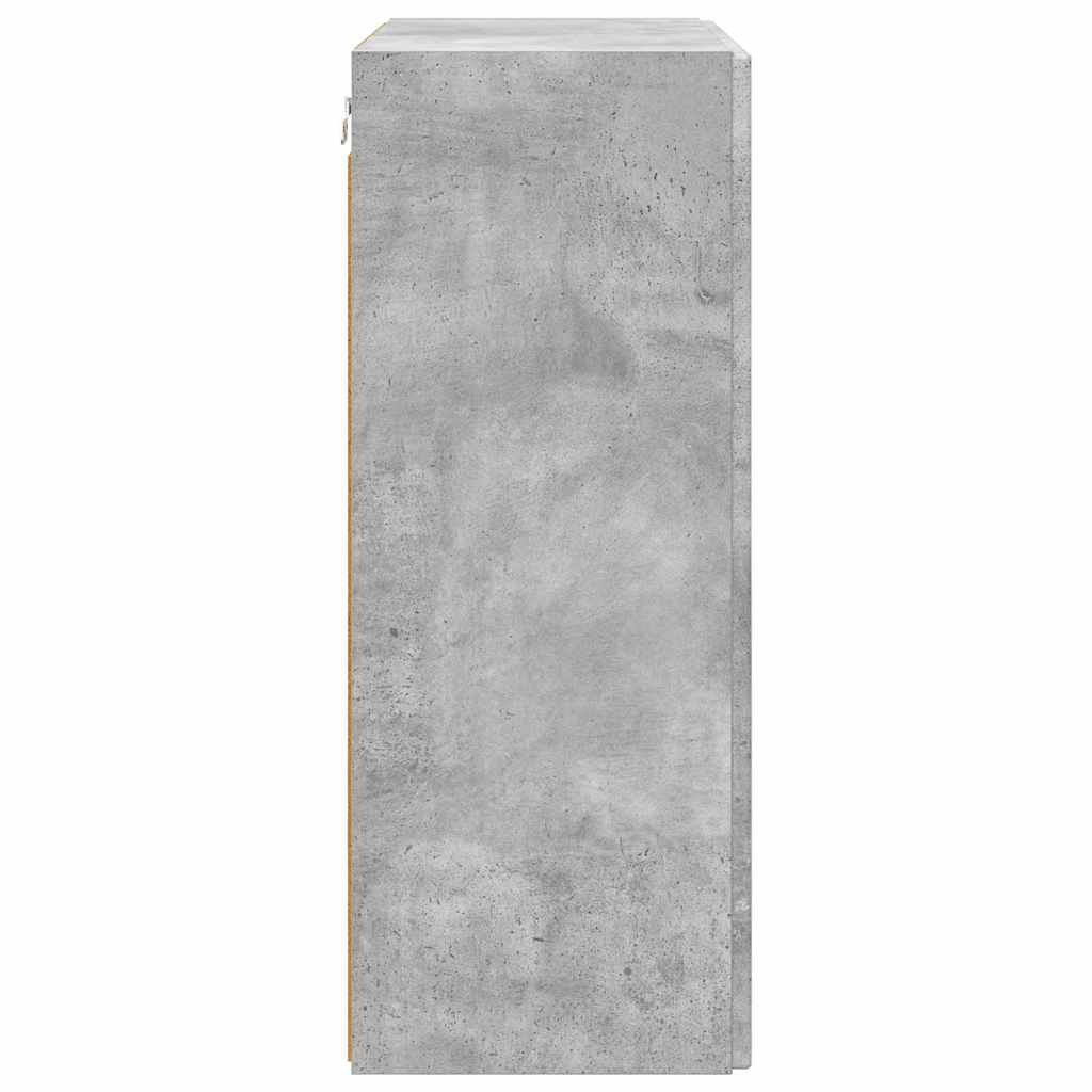 TV vægskab Beton Grå 59,5 x 31 x 80 cm Konstrueret træ