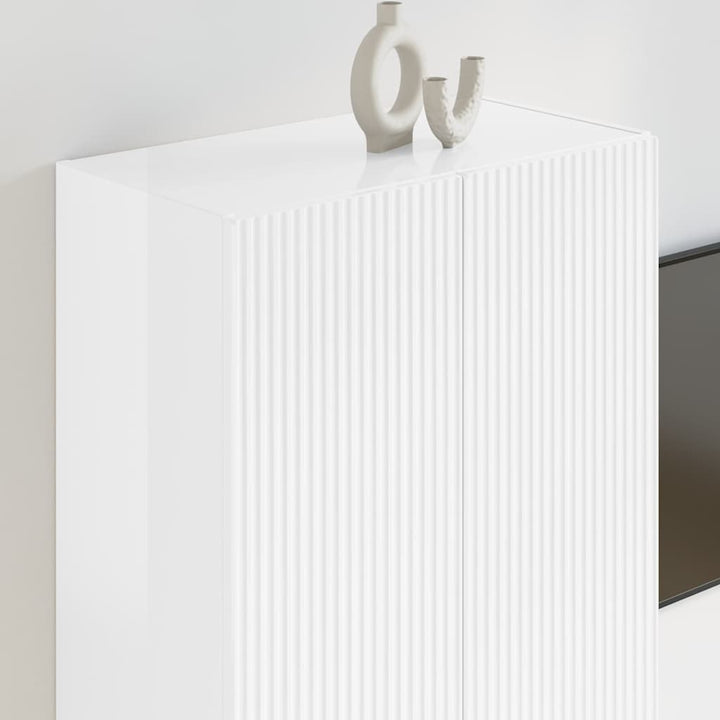 TV vægskab Høj gloss hvid 59,5 x 31 x 80 cm Konstrueret træ