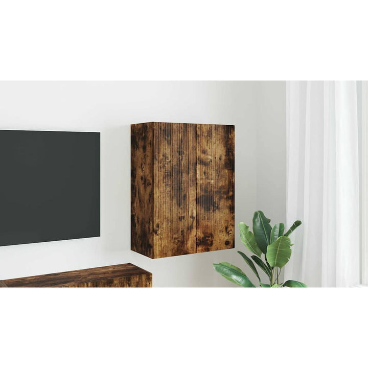 TV vægskab Røget eg 59,5 x 31 x 80 cm Konstrueret træ