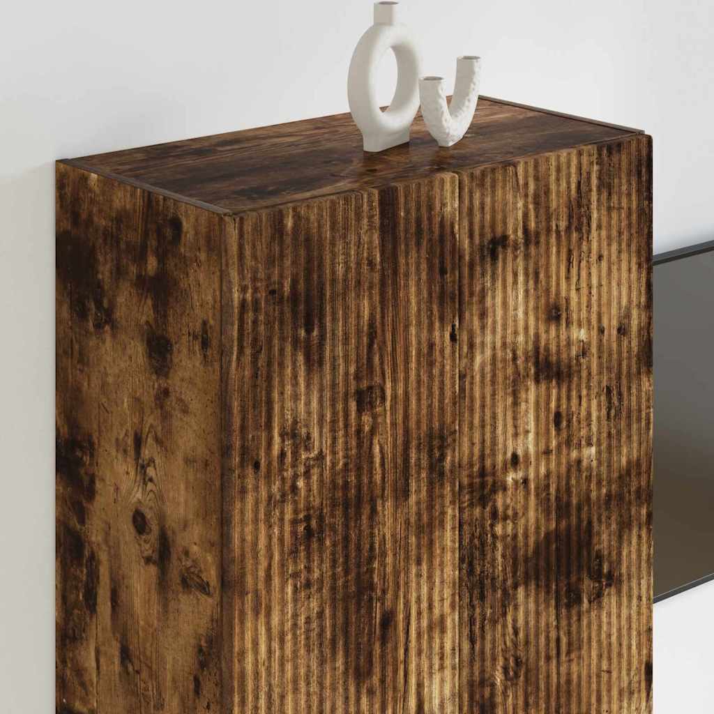 TV vægskab Røget eg 59,5 x 31 x 80 cm Konstrueret træ