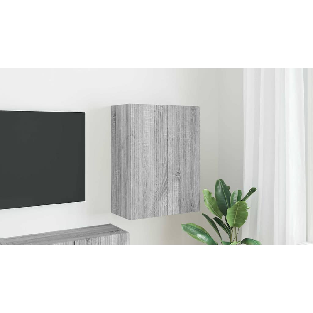TV vægskab Grå Sonoma 59,5 x 31 x 80 cm Konstrueret træ