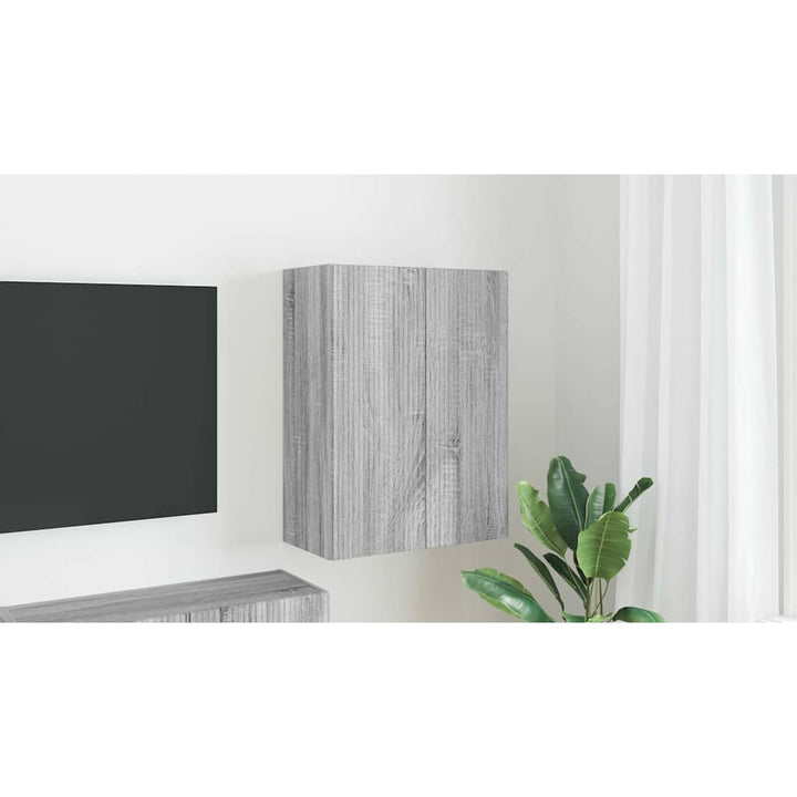 TV vægskab Grå Sonoma 59,5 x 31 x 80 cm Konstrueret træ