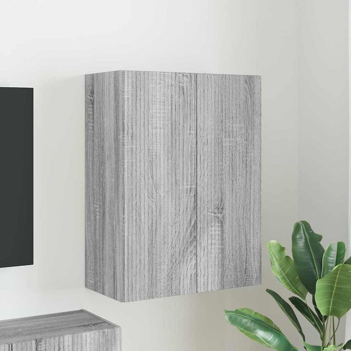 TV vægskab Grå Sonoma 59,5 x 31 x 80 cm Konstrueret træ