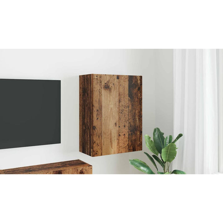 TV vægskab Gammelt træ 59,5 x 31 x 80 cm Konstrueret træ