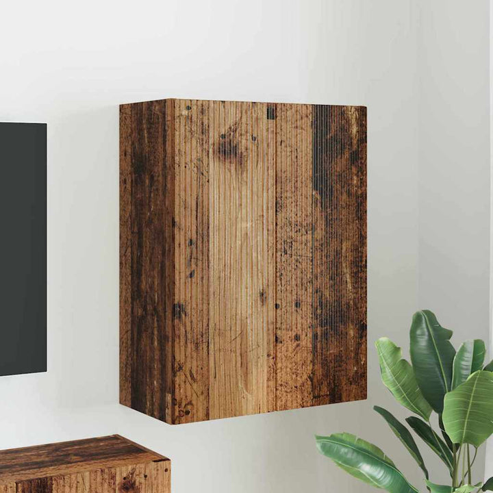 TV vægskab Gammelt træ 59,5 x 31 x 80 cm Konstrueret træ