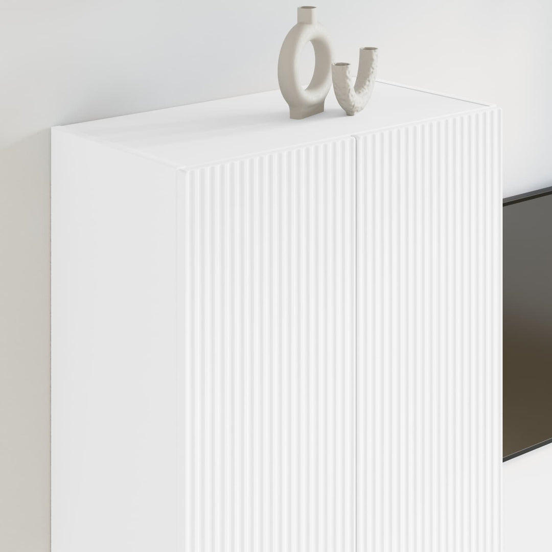 TV vægskab Vægmonteret Hvid 59,5 x 31 x 100 cm Konstrueret træ